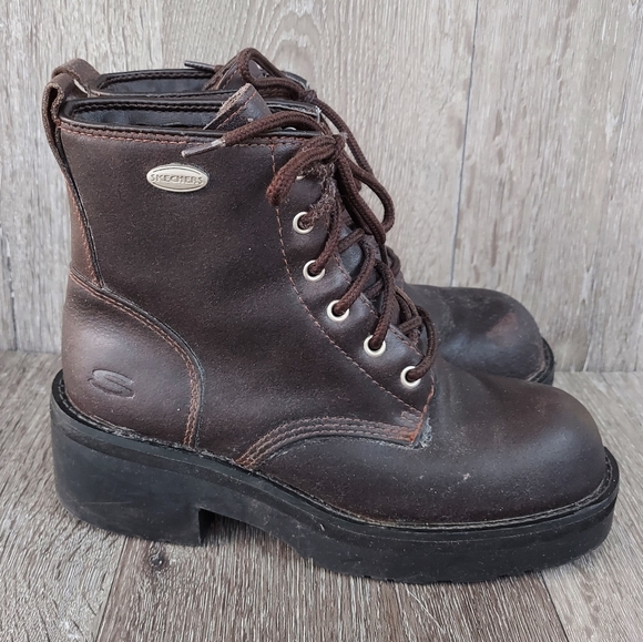 skechers lace up boots